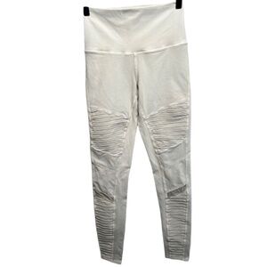 Alo HIGH-WAIST MOTO Legging‎ Size S Off White
